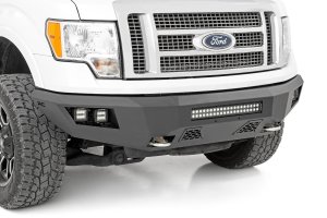Ford F-150 Front Bumper - Rough Country - LED with Rough Country LED Cubes and Light Bar - Flat Black - '09-'14